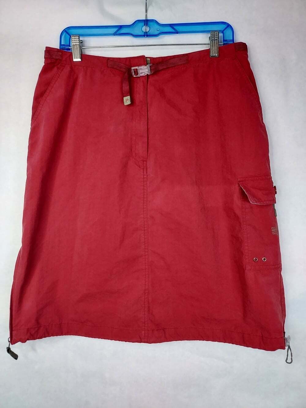 Private Member Cargo Skirt Women's 13/14 Red Bungee Hem Utility Pockets Gorpcore